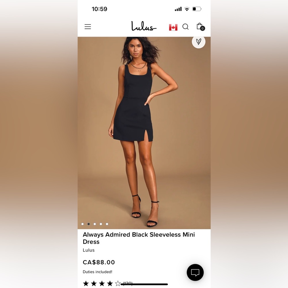 NWT Lulus little black dress L